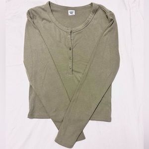 Sunday Best by Aritzia taupe long sleeve button up